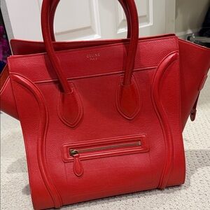 Celine Vibrant Red Tote Bag